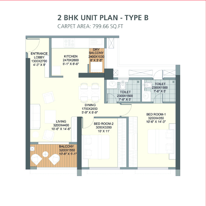 3 BHK Floor Plan